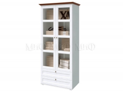 Шкаф 2-х створчатый бельевой со стеклом Валенсия