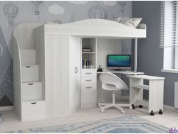 Кровать-чердак Юниор-4 винтерберг-белый