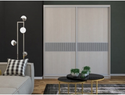 Шкаф-купе Ксения узкая рельефная вставка МДФ Бодега светлая (2к)