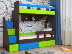 Кровать двухъярусная Юниор-1 Лайм/Голубой